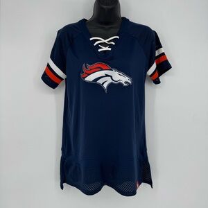 Denver Broncos Navy Blue & Orange Top from Fanatics Size M‎